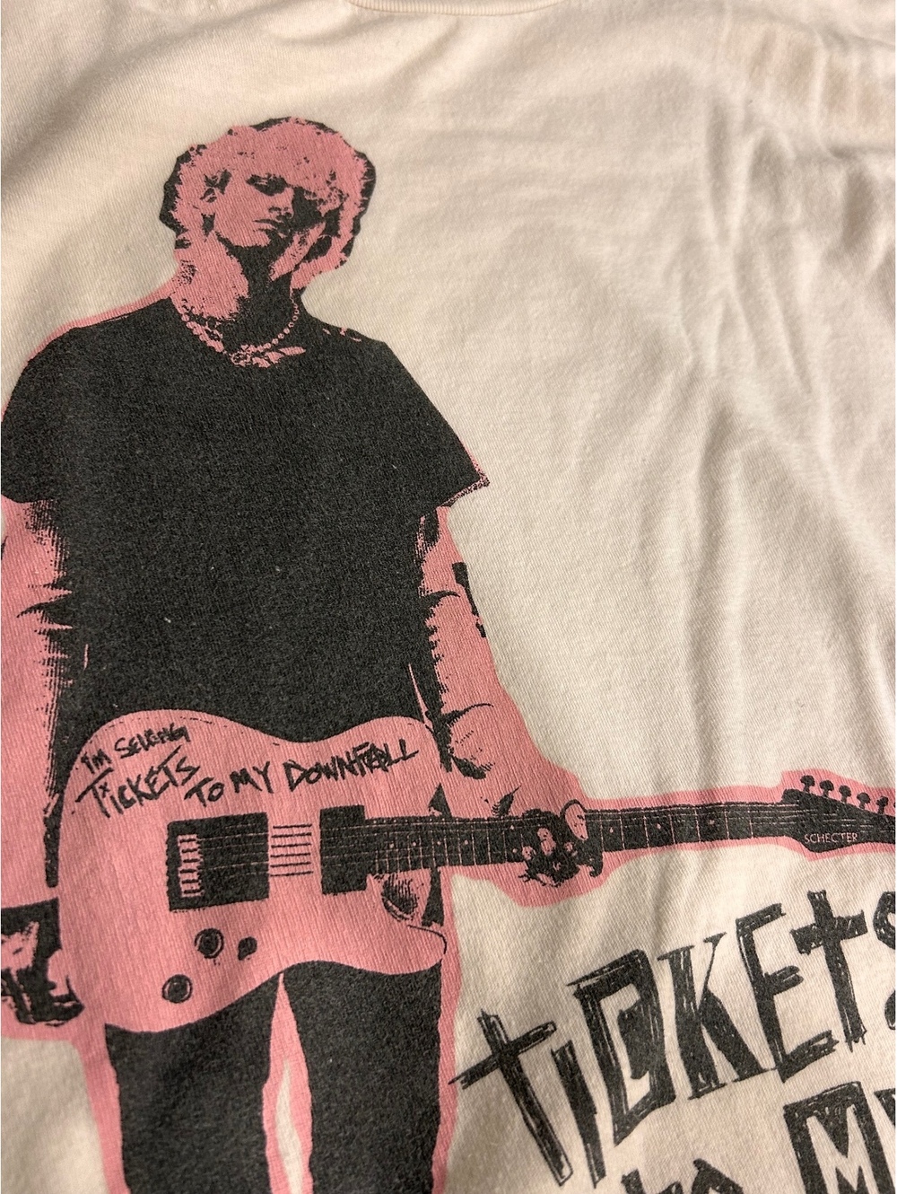 Tultex Large White Graphic T-Shirt with Pink and Black 'Tick - Picture 3 of 8